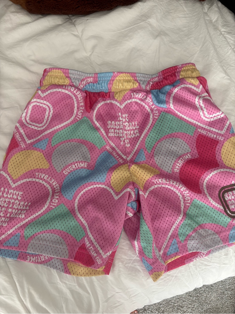 OTE overtime limited edition Valentine’s Day heart mesh shorts.
